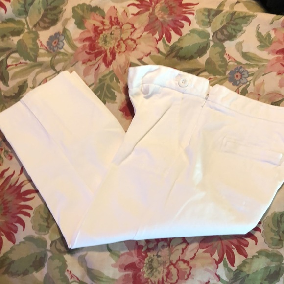 TALBOTS sz 4 Petite Crop Cotton Spandex Side-Zip Button detail Nautical $109 NEW - Picture 11 of 16